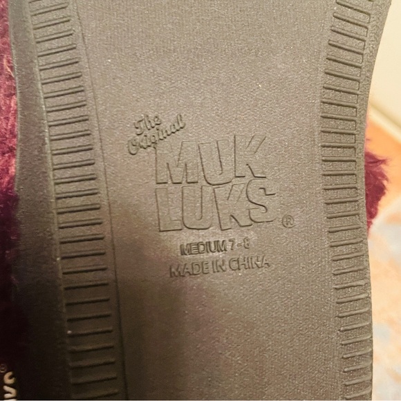 🍎New MUK LUKS! Wool Pull-On Burgundy Sweater/Fur Comfy Boots! - Picture 11 of 11